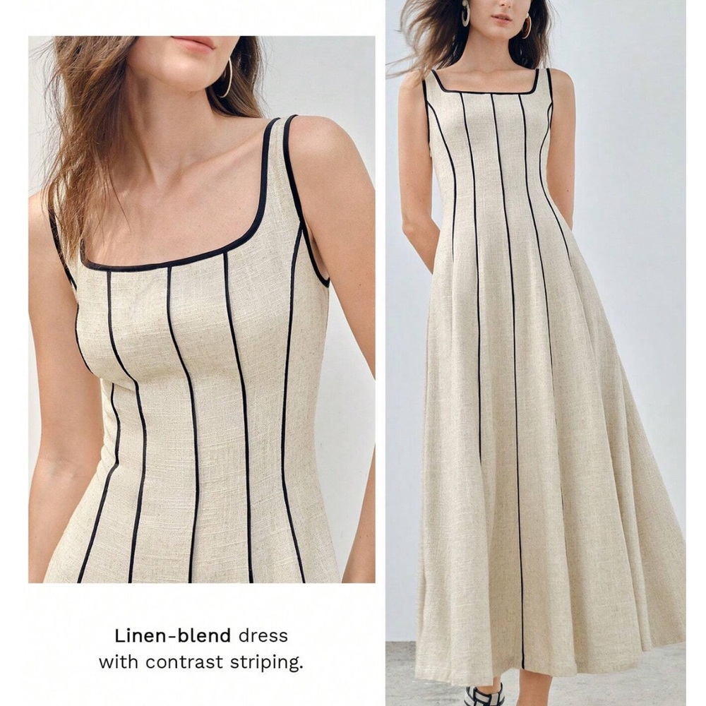 MOTF Premium contrast midi dress - Picture 3 of 6